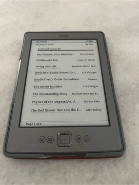 Amazon Kindle E-Reader - Gray with Orange Trim